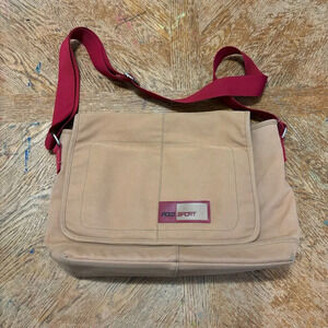 VINTAGE MENS POLO SPORT RALPH LAUREN KHAKI MESSENGER CROSSBODY BAG PURSE 90s Y2K